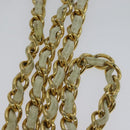 CHANEL Matelasse Chain Shoulder Bag Lamb Skin White CC Auth 119388-8