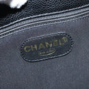 CHANEL COCO Mark Hand Bag Caviar Skin Black Gold CC Auth 119391-10