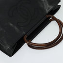 CHANEL COCO Mark Hand Bag Caviar Skin Black Gold CC Auth 119391-6