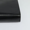 Salvatore Ferragamo Gancini Chain Shoulder Bag Leather Black Gold Auth 119395-14