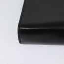 Salvatore Ferragamo Gancini Chain Shoulder Bag Leather Black Gold Auth 119395-15