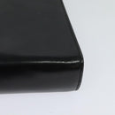 Salvatore Ferragamo Gancini Chain Shoulder Bag Leather Black Gold Auth 119395-16