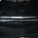 Salvatore Ferragamo Gancini Chain Shoulder Bag Leather Black Gold Auth 119395-10