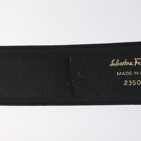 Salvatore Ferragamo Gancini Belt Leather 34.6"" Navy Auth 119422
