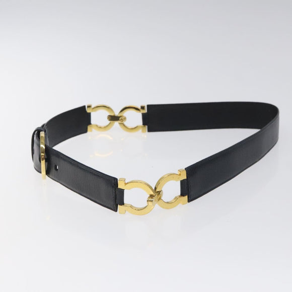 Salvatore Ferragamo Gancini Belt Leather 34.6"" Navy Auth 119422