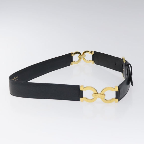 Salvatore Ferragamo Gancini Belt Leather 34.6"" Navy Auth 119422