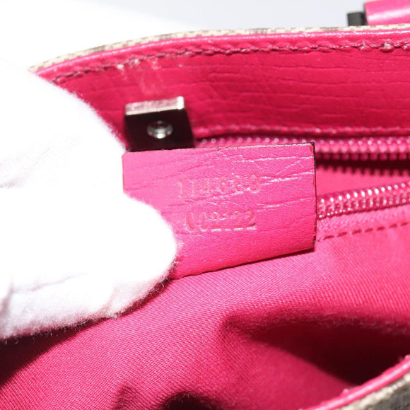 GUCCI GG Supreme Mini Hand Bag PVC Leather Beige 114600 Auth 119443