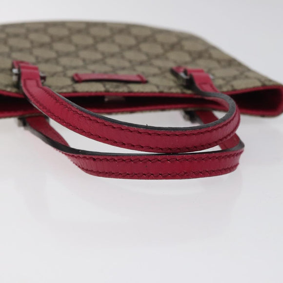 GUCCI GG Supreme Mini Hand Bag PVC Leather Beige 114600 Auth 119443