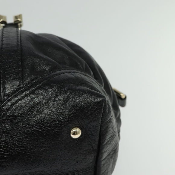 GUCCI Tote Bag Leather Black Gold 189892 Auth 119445