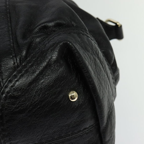 GUCCI Tote Bag Leather Black Gold 189892 Auth 119445