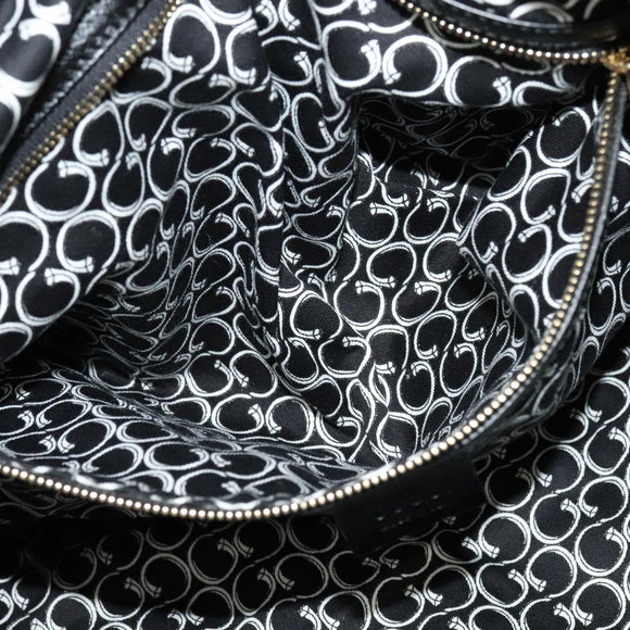 GUCCI Tote Bag Leather Black Gold 189892 Auth 119445