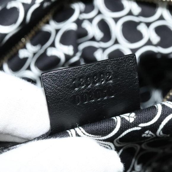 GUCCI Tote Bag Leather Black Gold 189892 Auth 119445