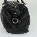 GUCCI Tote Bag Leather Black Gold 189892 Auth 119445-4