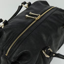 GUCCI Tote Bag Leather Black Gold 189892 Auth 119445-6