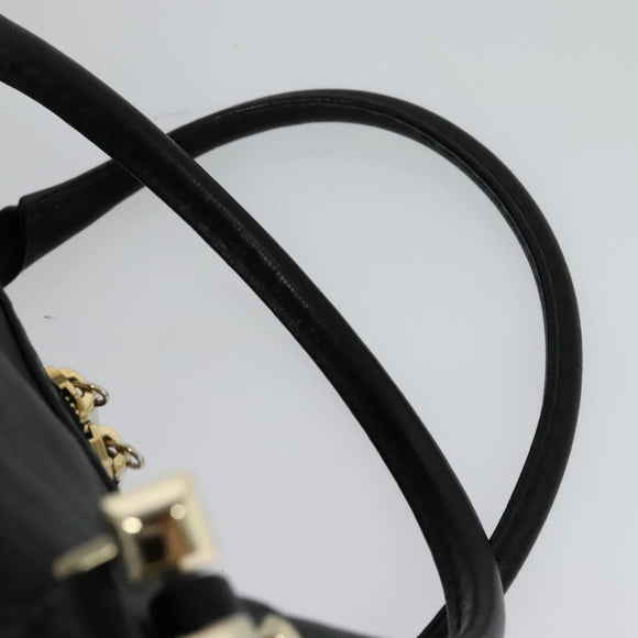 GUCCI Tote Bag Leather Black Gold 189892 Auth 119445