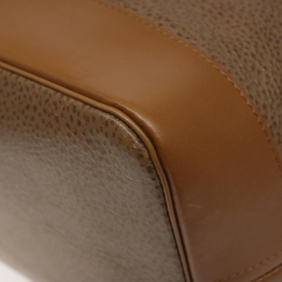 Christian Dior Shoulder Bag Leather Brown Gold Auth 119452