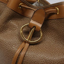 Christian Dior Shoulder Bag Leather Brown Gold Auth 119452-17