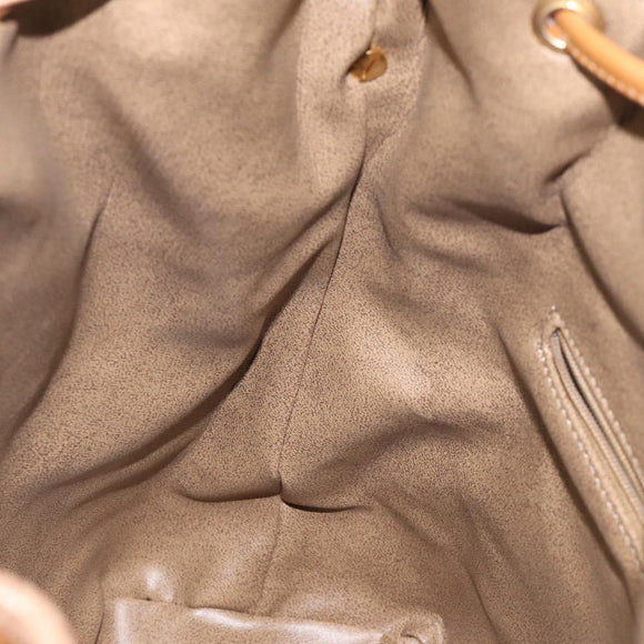 Christian Dior Shoulder Bag Leather Brown Gold Auth 119452