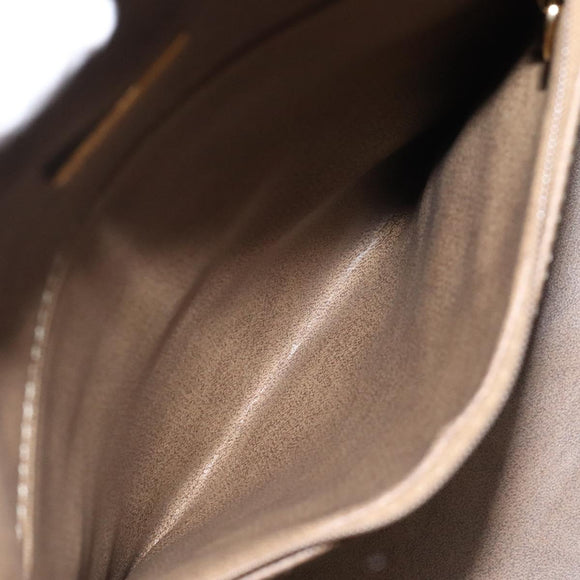 Christian Dior Shoulder Bag Leather Brown Gold Auth 119452