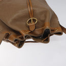 Christian Dior Shoulder Bag Leather Brown Gold Auth 119452-6