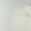 CELINE Hand Bag Leather White Gold Auth 119467-14