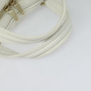 CELINE Hand Bag Leather White Gold Auth 119467-7