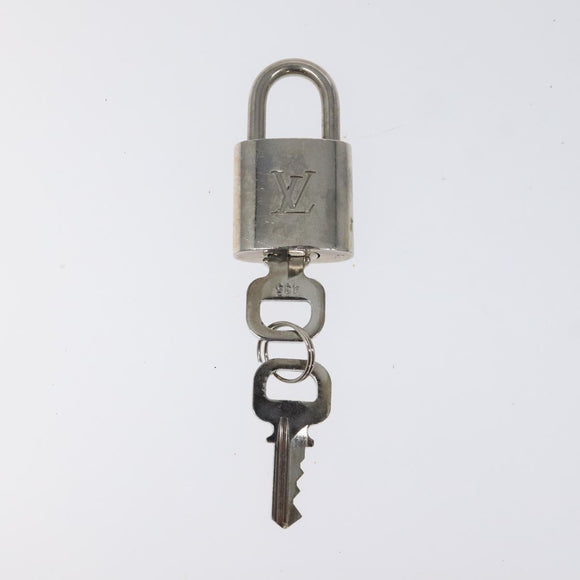 LOUIS VUITTON Padlock metal Silver LV Auth 119484