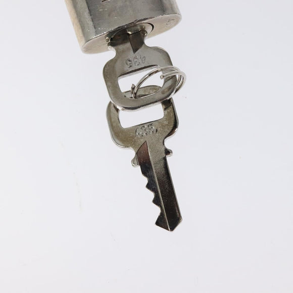 LOUIS VUITTON Padlock metal Silver LV Auth 119484