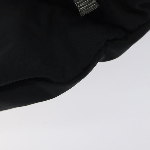 PRADA Sports Waist Bag Nylon Black Silver Auth 119506