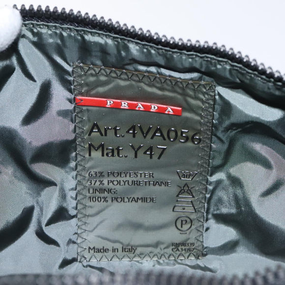 PRADA Sports Waist Bag Nylon Black Silver Auth 119506