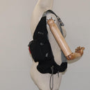 PRADA Sports Waist Bag Nylon Black Silver Auth 119506-25