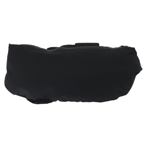 PRADA Sports Waist Bag Nylon Black Silver Auth 119506