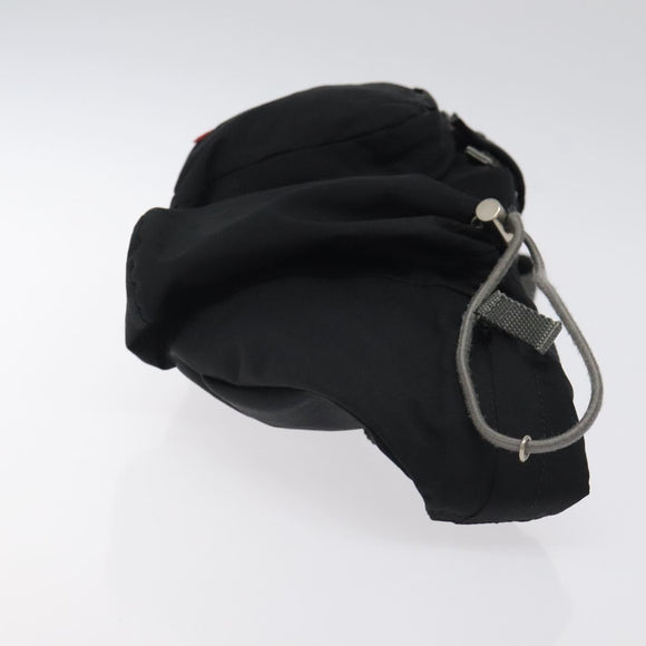 PRADA Sports Waist Bag Nylon Black Silver Auth 119506