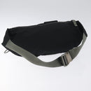 PRADA Sports Waist Bag Nylon Black Silver Auth 119506-7