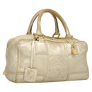 LOEWE Anagram Amazona 28 Hand Bag Leather Gold Auth 119534-1