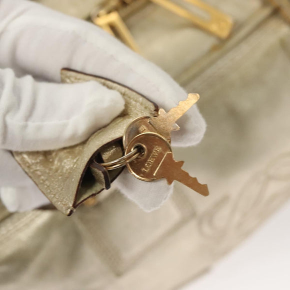 LOEWE Anagram Amazona 28 Hand Bag Leather Gold Auth 119534