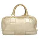 LOEWE Anagram Amazona 28 Hand Bag Leather Gold Auth 119534-2