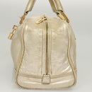 LOEWE Anagram Amazona 28 Hand Bag Leather Gold Auth 119534-3