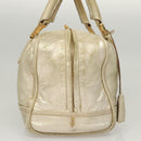 LOEWE Anagram Amazona 28 Hand Bag Leather Gold Auth 119534-4