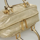 LOEWE Anagram Amazona 28 Hand Bag Leather Gold Auth 119534-6