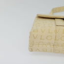 BVLGARI Logogram Shoulder Bag Canvas Beige Silver Auth 119550-9