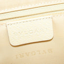 BVLGARI Logogram Shoulder Bag Canvas Beige Silver Auth 119550-18