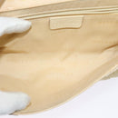 BVLGARI Logogram Shoulder Bag Canvas Beige Silver Auth 119550-11