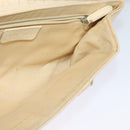 BVLGARI Logogram Shoulder Bag Canvas Beige Silver Auth 119550-19