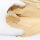 BVLGARI Logogram Shoulder Bag Canvas Beige Silver Auth 119550-20