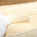 BVLGARI Logogram Shoulder Bag Canvas Beige Silver Auth 119550-12