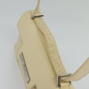 BVLGARI Logogram Shoulder Bag Canvas Beige Silver Auth 119550-6