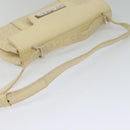 BVLGARI Logogram Shoulder Bag Canvas Beige Silver Auth 119550-7