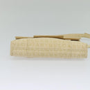 BVLGARI Logogram Shoulder Bag Canvas Beige Silver Auth 119550-5