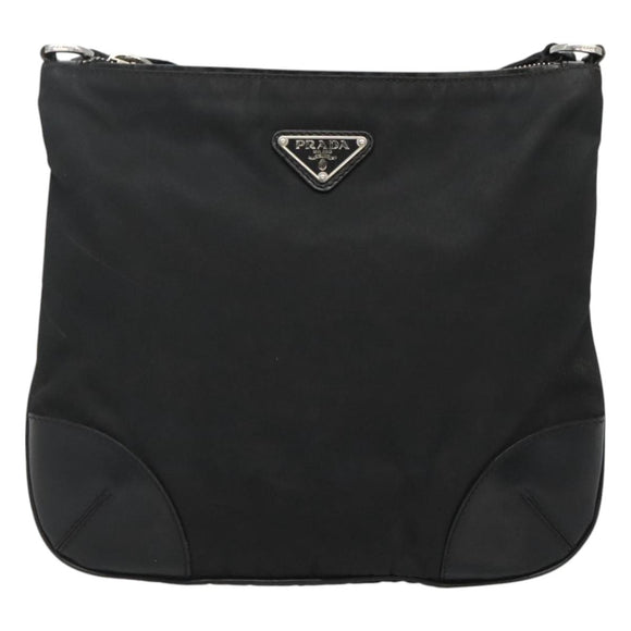 PRADA Shoulder Bag Nylon Black Auth 119572